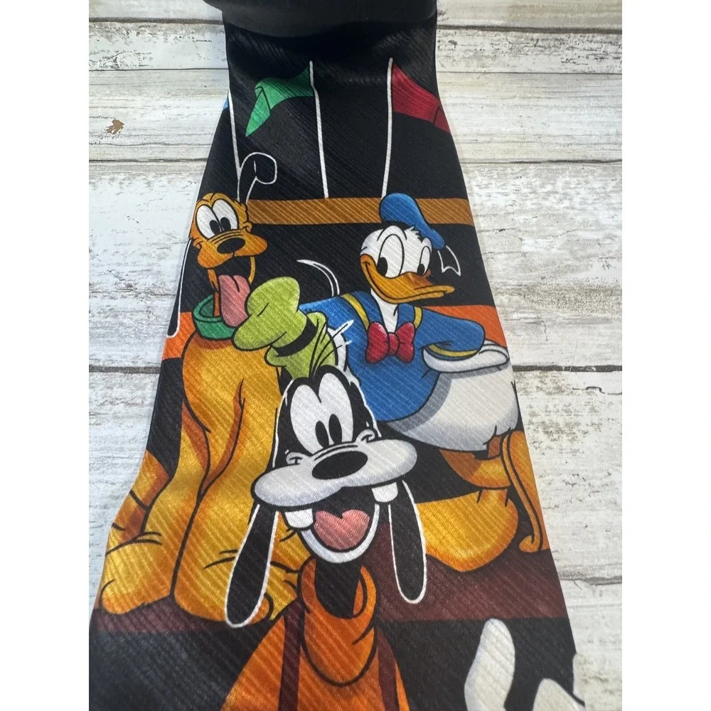 Mickey Unlimited Silk‎ Necktie Disney Baseball Goofy Donald Vintage Retro Tie